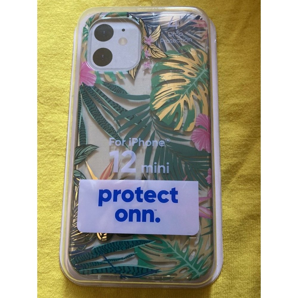 Protect ONN Apple iPhone 12 Mini Protective 5.4 Phone Case Leaves & Flowers A748